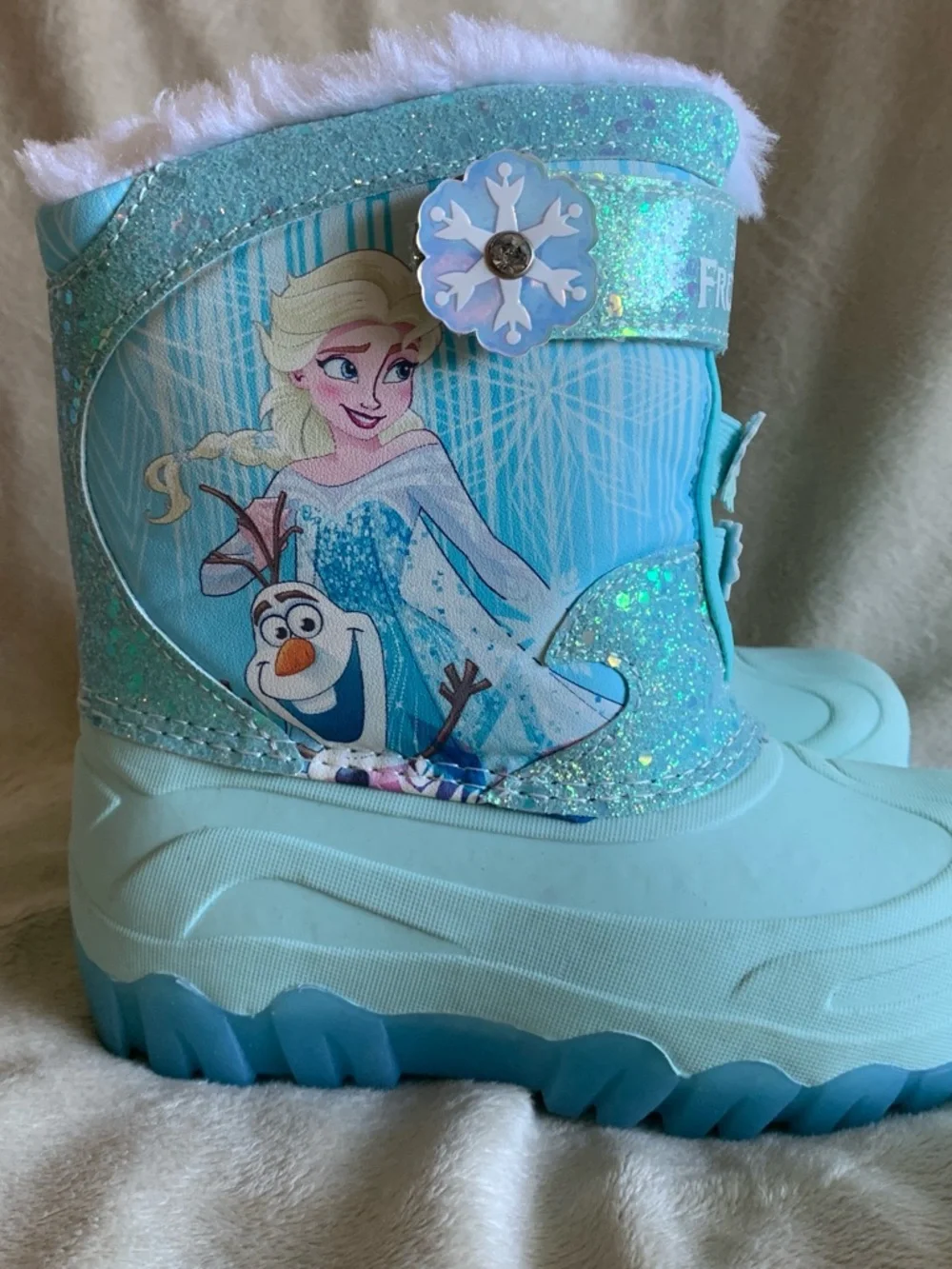 Disney Elsa & Olaf Glitter Snow Boot - Aqua Blue